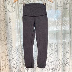 Lululemon gray practice cotton wunder under high rise waist cropped crop legging